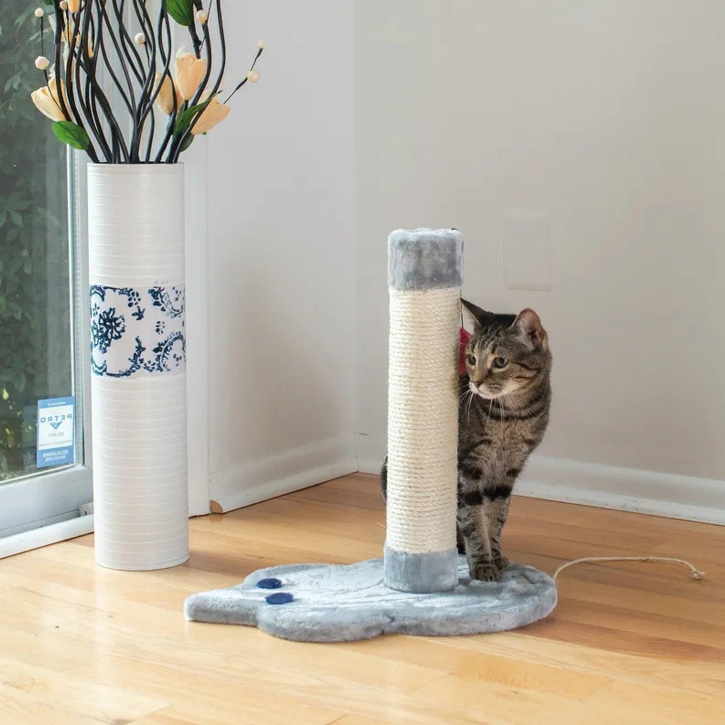 Armarkat Mouse Shape Cat Scratcher with Hanging Toys-4