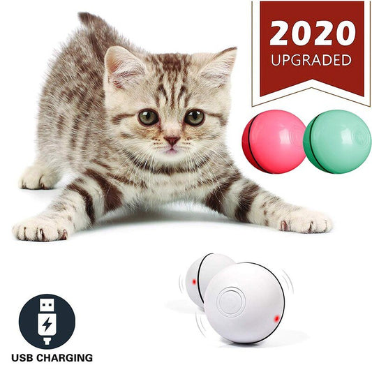 Cat Smart Jumping Ball USB Electric Pet Toys Magic Roller Ball Cat LED Rolling Flash Ball Automatic Rotating Toy For Pet Kids-0